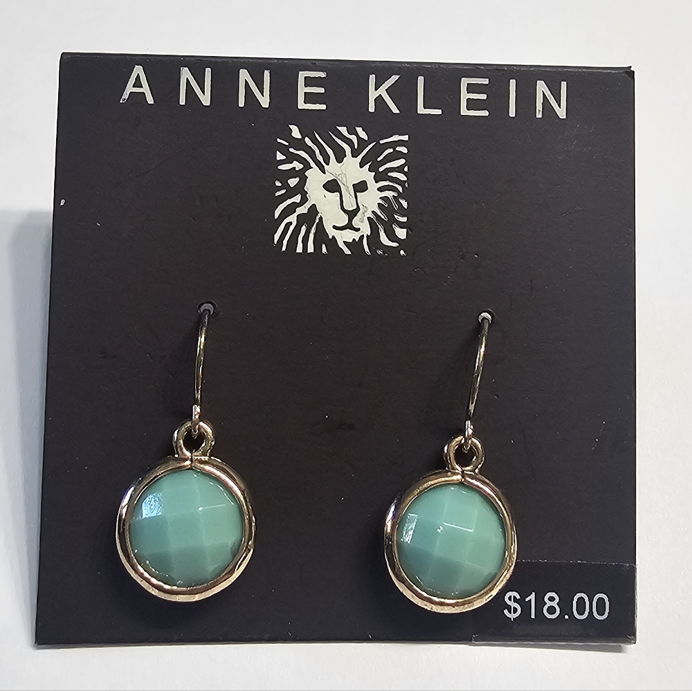 NWT Anne Klein Turquoise Blue Dangle Earrings - Picture 2 of 2